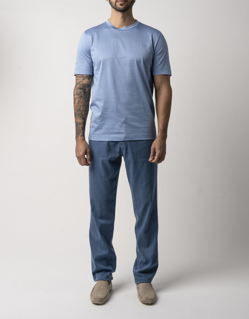 Scissor Scriptor  Blue Straight-Leg Drawstring Chinos image